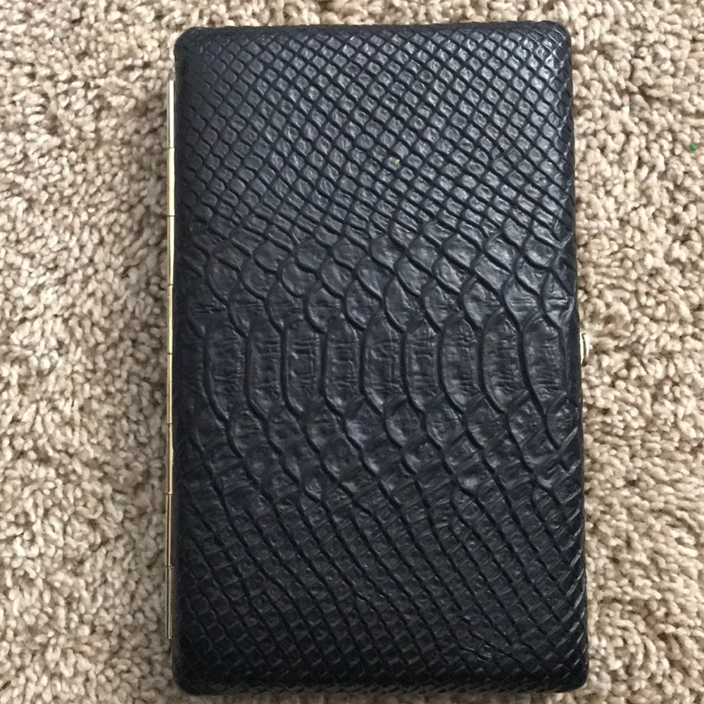 Abas Black Wallet/Clutch imitation croc